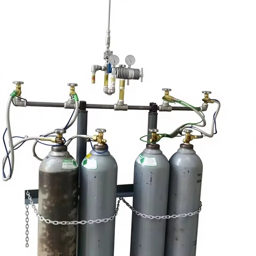 Industrial Gas Manifold with Diaphragm Seal Valve | High Purity Dual Line Cylinder Manifold for Corrosive Gas Supply