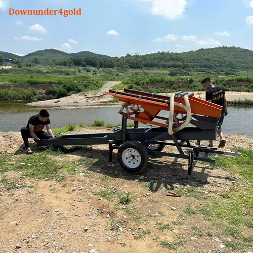 Field Installation Gold Shaker 5 Tons/Hour Portable Gold Washing Machine with Chain Drive System for Fine Gold Capture