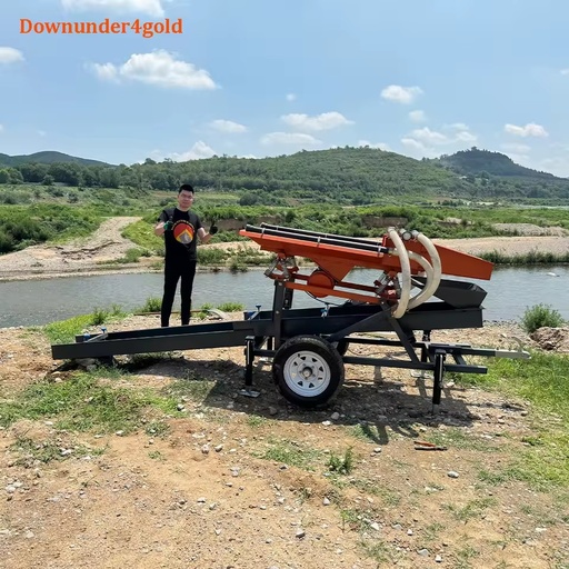 High Efficiency Recovery Mini Gold Washing Plant Sluice Box with Integrated Cleaning & Screening for Alluvial River Deposits