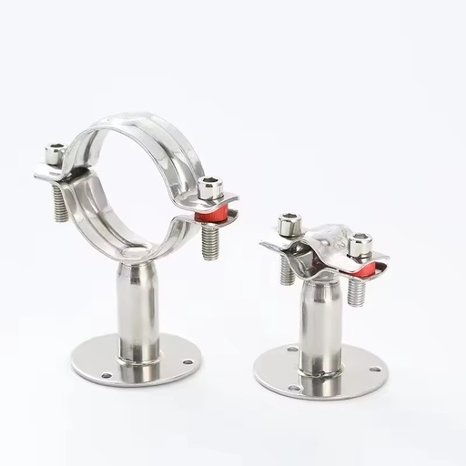 Stainless Steel Sanitary Tube Support Round Pipe Holder Hanger Clamp Pipe Fittings