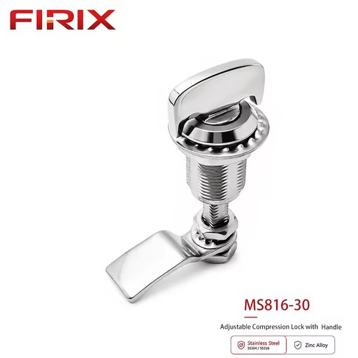 MS816-30 Stainless Steel Waterproof Key Operated Adjustable Grip Wing Handle Compression Latch | Variable Grip Range Tool-Free