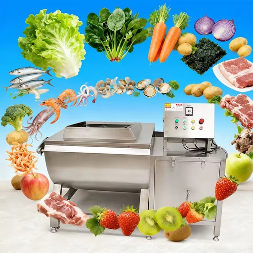 Industrial Tipping Bucket Vegetable Washer for Fruit Vegetable Potato Carrot Meat Blueberry with Vortex Cleaning System