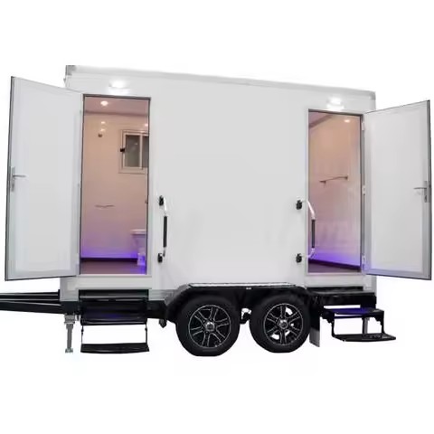 Customized Design Vip Trailer Toilet Price Potable Toilets and Shower on Trailer Toilet Trailer with Hand Wash Station