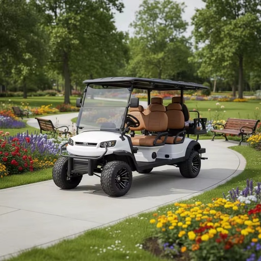 New Design 4 Seater Electric Golf Cart Flip-Flop Seat (Plastic) CE Dot Certified Lithium Battery 70-90km 30Km/h