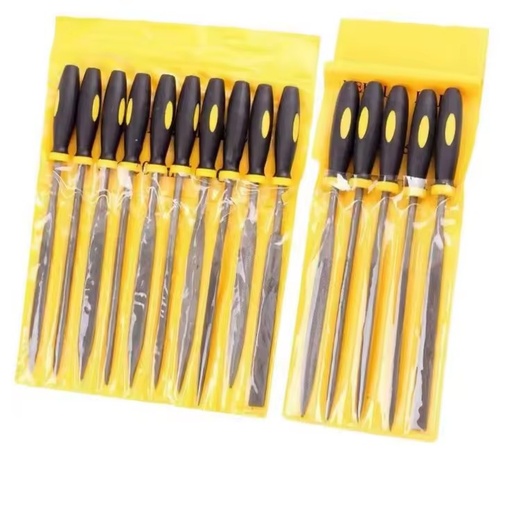High Hardness Bearing Steel Metal File Set 3 4 5 mm Assorted Grinding Tools Two Color Plastic Handles Carpentry Woodworking Use