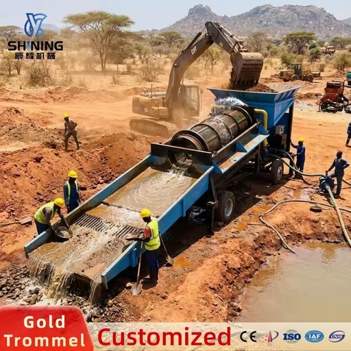 Gold Trommel Washer Plant 50TPH with Durable Structure and High Recovery Rate for Small Scale Mining in Africa