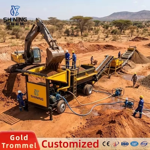 Gold Trommel Washer 50TPH with Detachable Drum High Gold Recovery Efficiency and Portable Design for Africa