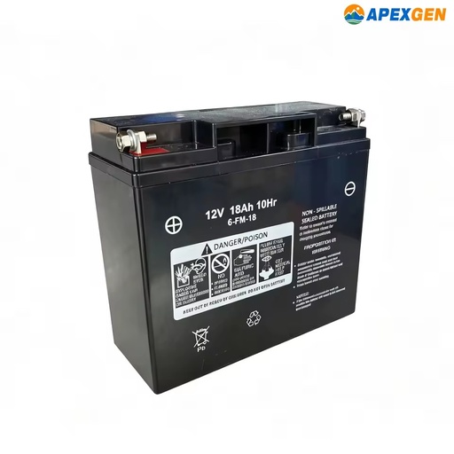 12V 18Ah Flat Plate Lead-Acid Battery Starting Power Storage Battery for Gas Generator Engine Maintenance Parts