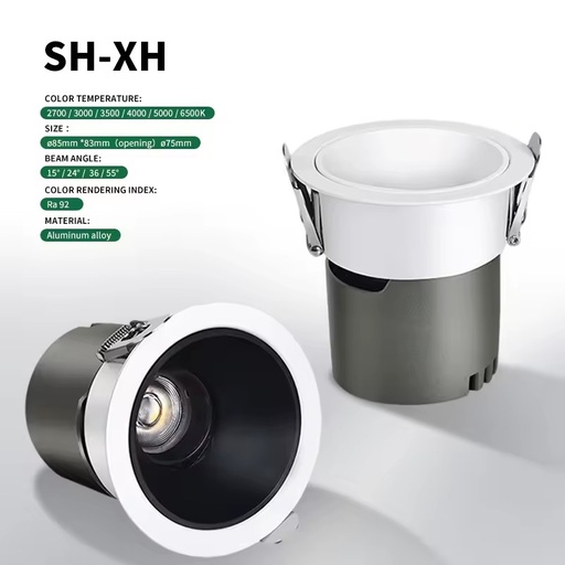 Modern Indoor Uniform Wall Wash 12W Anti-Glare Recessed LED Spotlight Eye-Friendly Aluminum Recessed LED Downlight