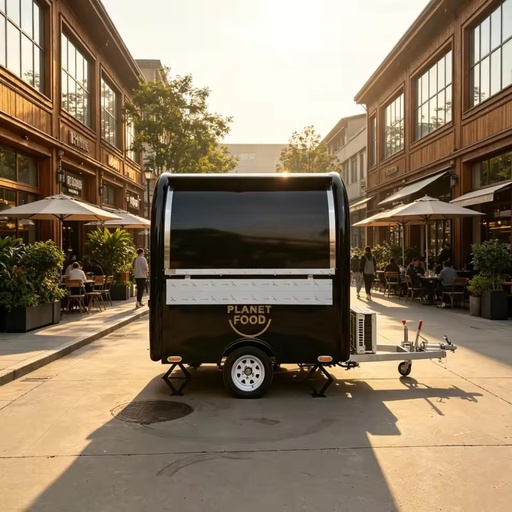 Long Service Life DOT Certified Fiberglass Galvanized Sheet Outdoor Use Food Trucks Tow Bar Trailer for Coffee
