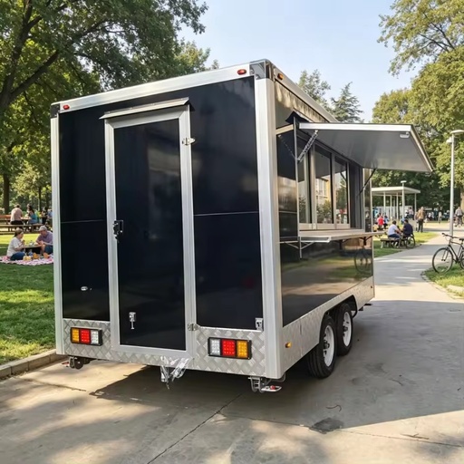 Multifunctional DOT Certified Galvanized Sheet Chocolate Fast Food Trailer Tow Bar Trailer for Popcorn