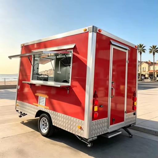 Multifunctional DOT FMVSS Certified Galvanized Sheet Fast Food Farm Use Tow Bar Trailer Hot Dog Cart
