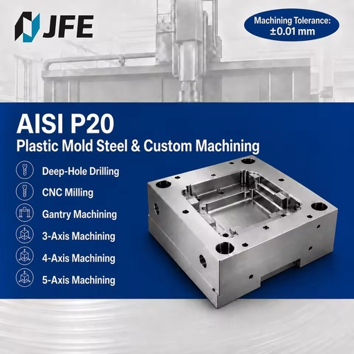 AISI P20 Plastic Mold Steel Cavity Block Custom CNC Machining EDM Polishing JFE Brand MOQ 1 Piece for Plastic Injection Molds