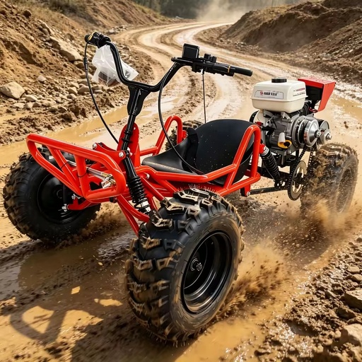 10-inch Tire 212cc Four Stroke Gasoline Off Road Go Kart Adult All Terrain Gas Powered Dirt Buggy for Recreation Outdoor Racing
