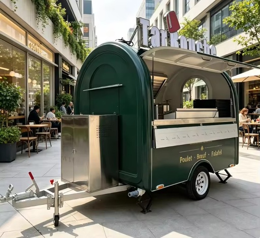 Manufacturing Plant DOT FMVSS Certified Fiberglass Retail Outdoor Use Towable Food Trailer Tow Bar Trailer