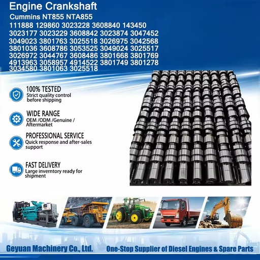 Construction Machinery 111888 129860 3023228 3608840 143450 Engine Camshaft For NT855 NTA855