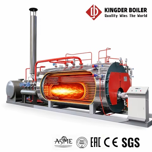WNS Series Horizontal Three Pass Wet Back Steam Boiler Fully Automatic High Efficiency