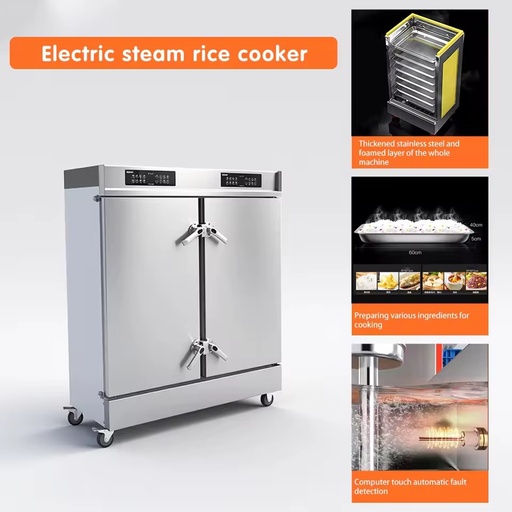Professional Commercial Electric Twenty Four Tray Stainless Steel Rice Steamer Machine for Hotel Kitchen