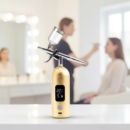 Wireless Copper Airbrush Kit Air Compressor-Portable for Nail Art Cake Decorating Makeup Paint 3 Speed Settings Dual Action USB