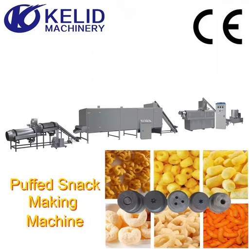 Efficient Large Output Multi-shape Customized Puffed Unique Flavour Texture Corn Snack Production Line Full Set Making Machine
