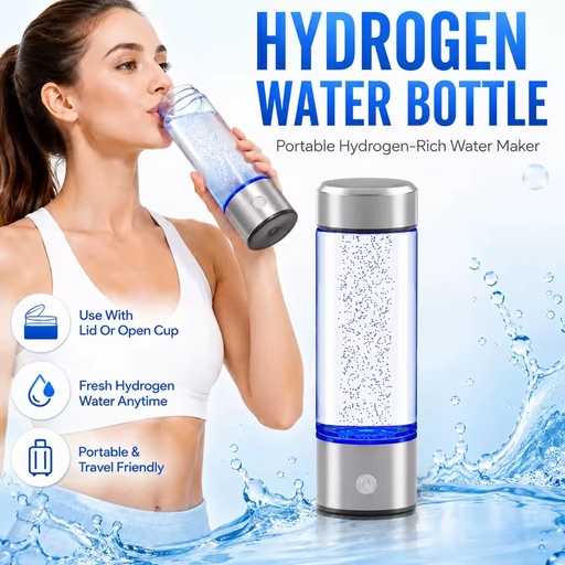 2026 Luxury 1400ppb Hydrogen Water Bottle SPE PEM Tech Proton Exchange Membrane Water Electrolysis Sports H2 Generator