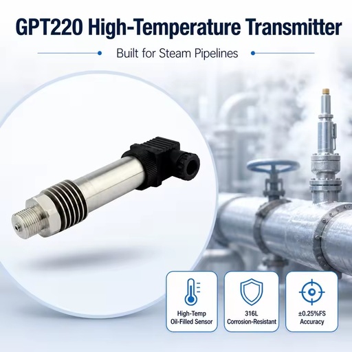 GPT220 0-10V Compact High Temperature Steam Pressure Sensor