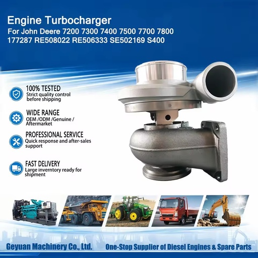 177287 RE508022 RE506333 SE502169 S400 Engine Turbocharger For 7200 7300 7400 7500 7700 7800