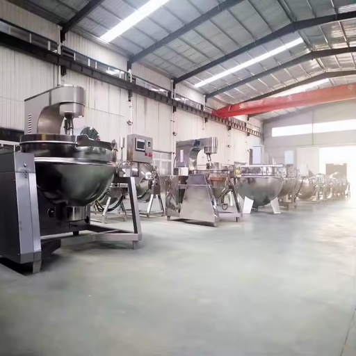 Automatic Food Processing Plant Purpose Electromagnetic Hot Pot Condiment Halwa Planetary Type Cooking Pot With Mixer