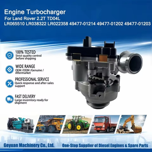 Construction Machinery LR065510 LR038322 LR022358 49477-01214 49477-01202 49477-01203 Engine Turbocharger 2.2T TD04L