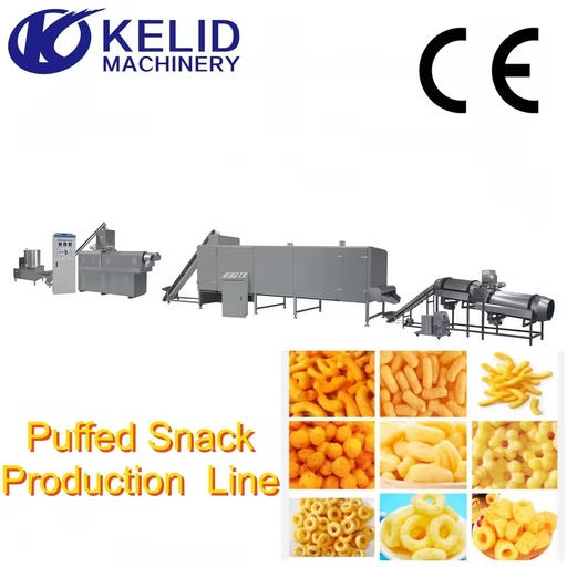 CE Big Output Efficient Fully Automatic Continuous Customized Puffed Corn Snack Making Machine Puff Snacks Production Line
