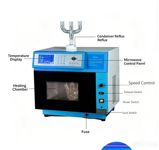 Automatic Microwave Synthesis Reactor 28L Atmospheric Continuous Wave Cavity with Dual CPU Control for Chemical Research and Lab