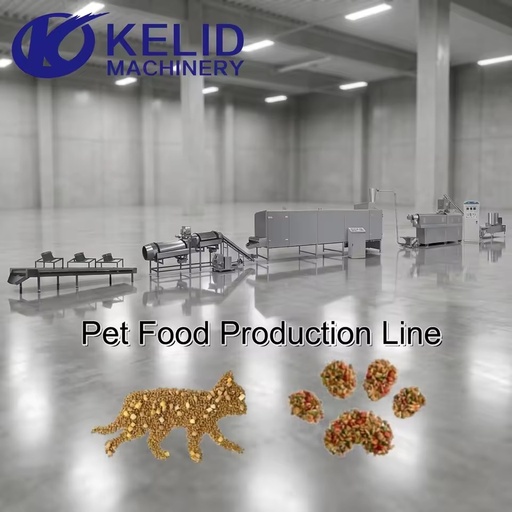 Automatic Industrial Dog Food Extruder With Packing Machine Cat Food Making Machine Pet Food Complete Production Line
