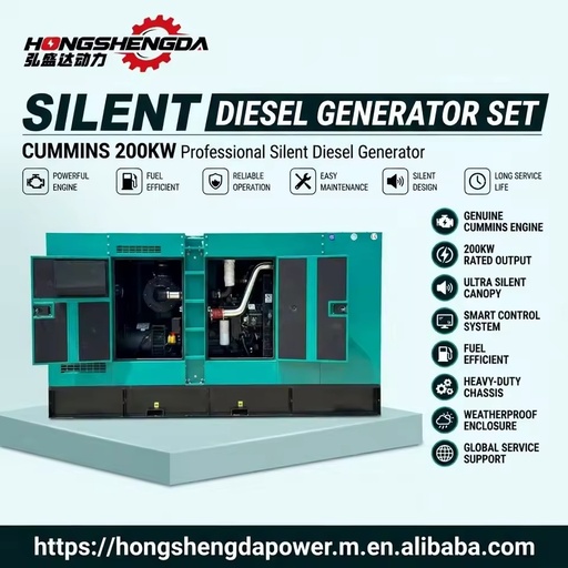 Silent 250kva 200kw Cumminss Diesel Generator Original Stamford Alternator 3 Phase Soundproof Industrial Backup Power Factory CE