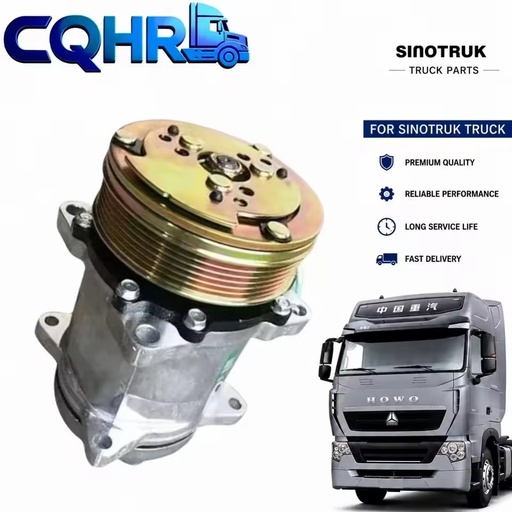 WG1500139008 OEM SD7H15 Air Conditioner Compressor for HOWO 336/371 Mining Tractor Truck Refrigeration Spare Parts