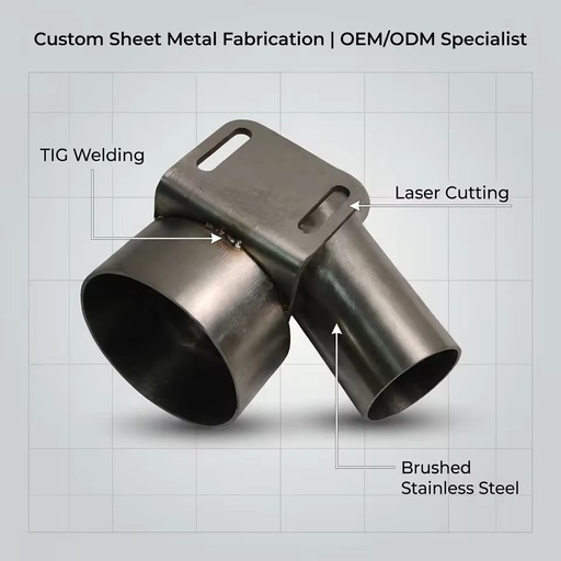 Custom Stainless Steel Tube Fabrication Service Welded Pipe Assembly with Mounting Bracket for Industrial Machinery