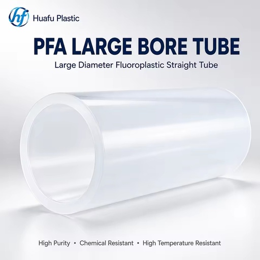 PFA Large Bore Tube Transparent Fluoroplastic Straight Pipe High Purity Chemical Resistant for Semiconductor Custom Size OEM