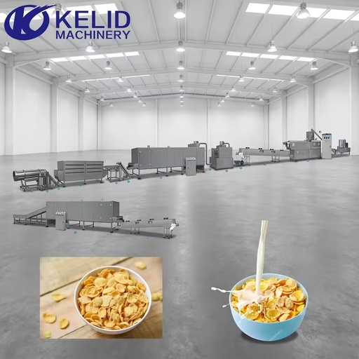 SUS304 Fully Automatic High Efficiency Crispy Good Taste Corn Flake Breakfast Cereal Making Machine Turn-key Production Line