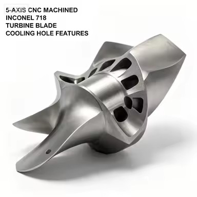 5-Axis CNC Machined Inconel 718 Turbine Blade Cooling Hole Features Custom Precision for Machining OEM ODM Aerospace Gas