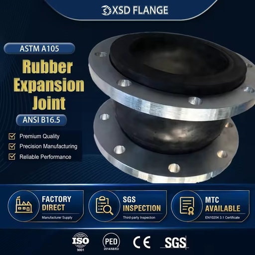 Rubber Expansion Joint with Flange Ends | Low Pressure EPDM/NBR Flexible Coupling for Pump Pipes HVAC Systems | ANSI/DN50-DN600