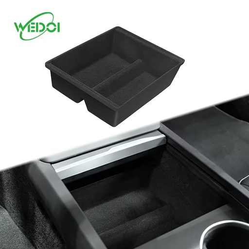 ABS Central Control Storage Box for New Model Y Juniper Center Console Organizer Tray Armrest Cubby Drawer