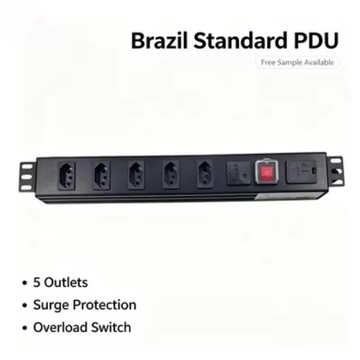 European Standard 1U PDU Surge Protection Rack-Mountable German Socket Distribution Board for Data Centers Schools Hospitals