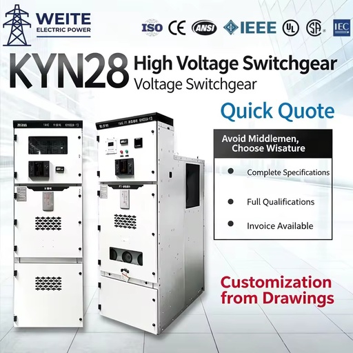 12kV Medium Voltage Switchgear KYN28A IEC62271 VCB 40kA T2 High-purity Copper Busbar Reliable Solar Farm Electrical Contractors