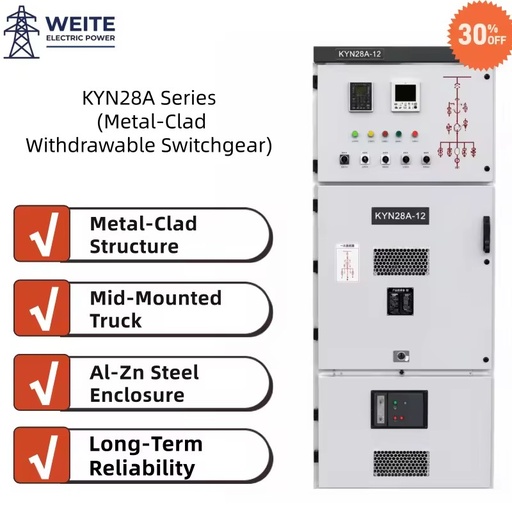 12kV Medium Switchgear KYN28A Cabinet Electrical Panel Board Vacuum Circuit Breaker for Manufacturing Plant Industrial Building