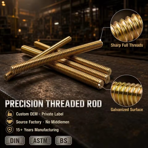 High Quality 8.8 Grade Multi-Spec Carbon Steel Galvanized Thread Rod