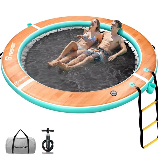 Inflatable Water Hammock Floating Dock with Cup HoldersTanning Lounger for Parent Kids Pool Lake Beach Leisure