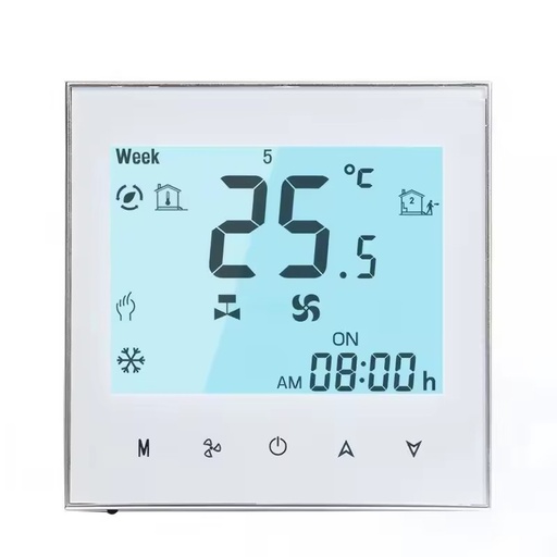 Manufacturer Central AC Thermostat Intelligent RS485 Digital Display Fan Coil Switch Panel Indoor AC Controller for Hotel Use