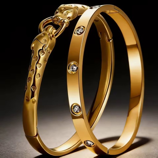 Rsoul Fine PVD Gold Plated Panther Bracelet and Animal Head Hand Jewelry for Women Summer Beach Bangle for Party Wedding