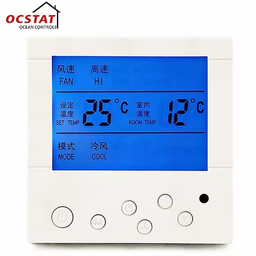 Fan Speed Adjustment Central Air Conditioner Controller FCU Cold Room Thermostat