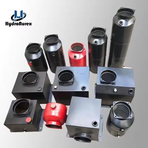 4L/8L/10L Steel Hydraulic Reservoir Tank, Black Metal Oil Tank for Hydraulic Power Unit Pump