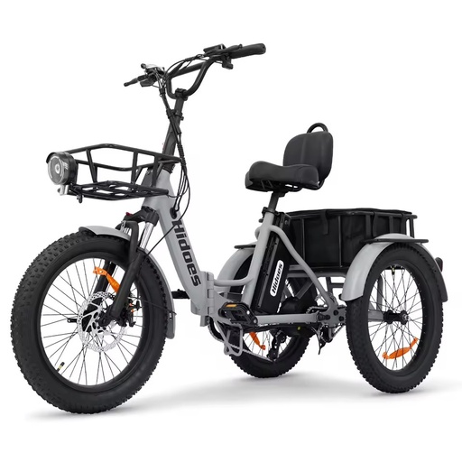 Europe Warehouse Ready to Ship Three-Wheel Velo Cargo Electric Bike Hidoes T2 48V 17.4Ah 7 Speed Brushless Motor Lithium Battery